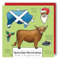 Yeti Dress a Highland Cow Christmas Card- Christmas|Greeting Cards
