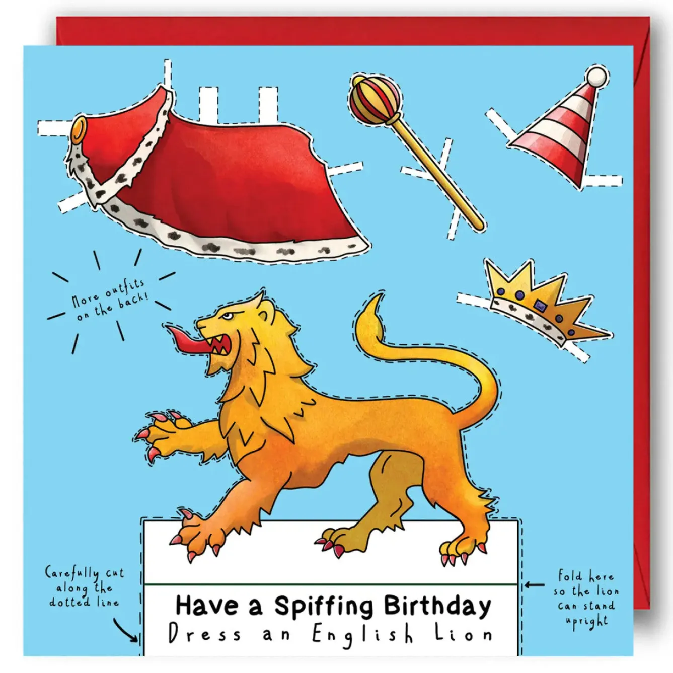 Yeti Dress an English Lion Birthday Card- Greeting Cards|Crafts