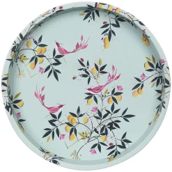 Sara Miller London Duck Egg Orchard Deepwell Tin Tray- Trays|Trays