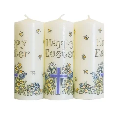 Alison Gardiner Easter Cross Mini Pillar Candle- Easter|Seasonal Decor