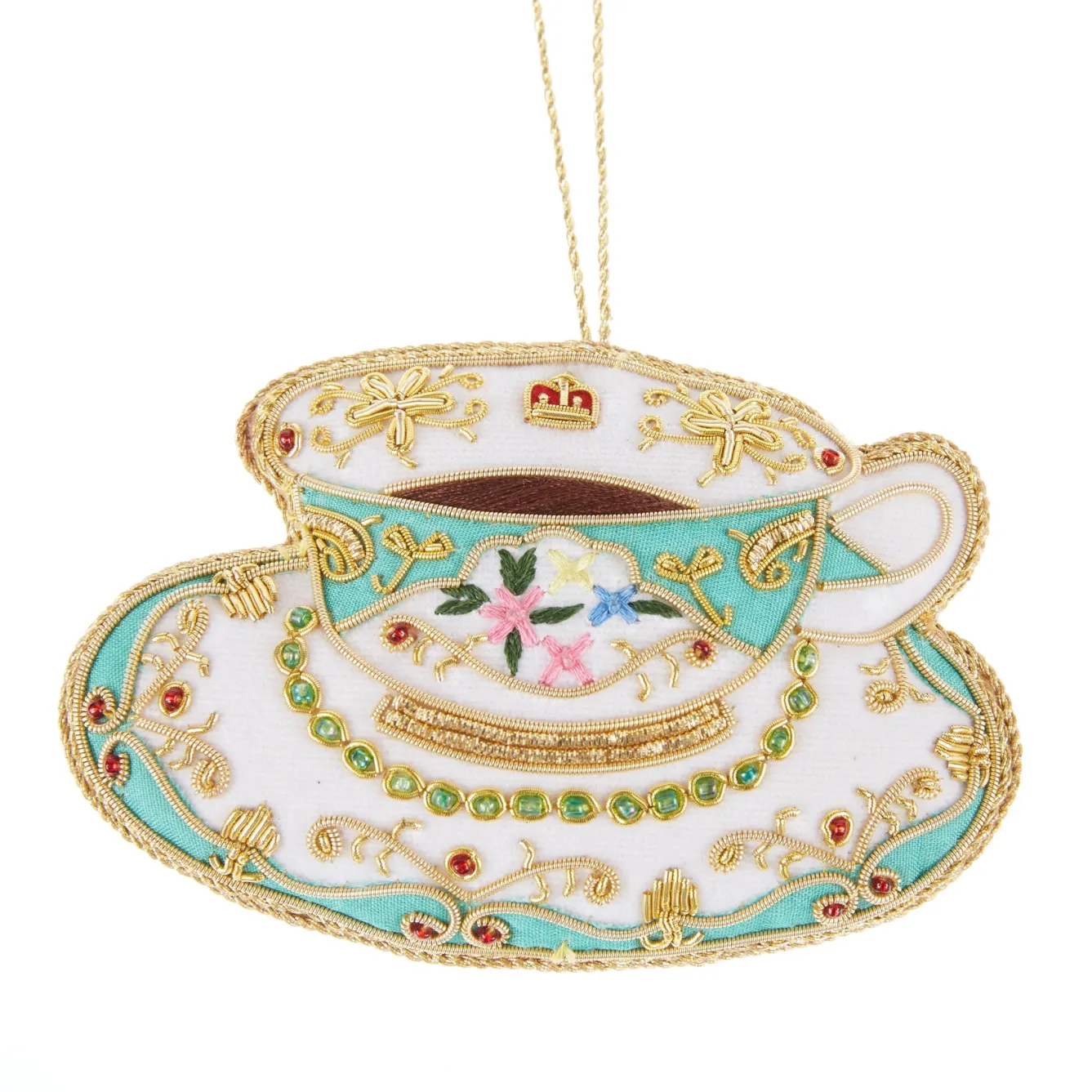 Tinker Tailor Eau de Nil Teacup Decoration by London- Christmas Decorations|Seasonal Decor
