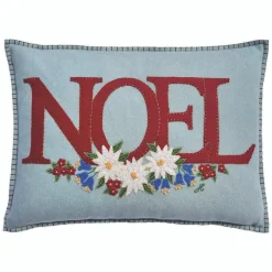 Jan Constantine Edelweiss Noel Pillow - Duck Egg Blue- Seasonal Decor|Pillows & Throws