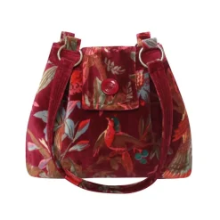 Earth Squared Bags Eden Red Botanical Velvet Ava Bag- Bags