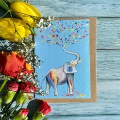 Jen Winnett Eli the Elephant Eco-Card- Greeting Cards