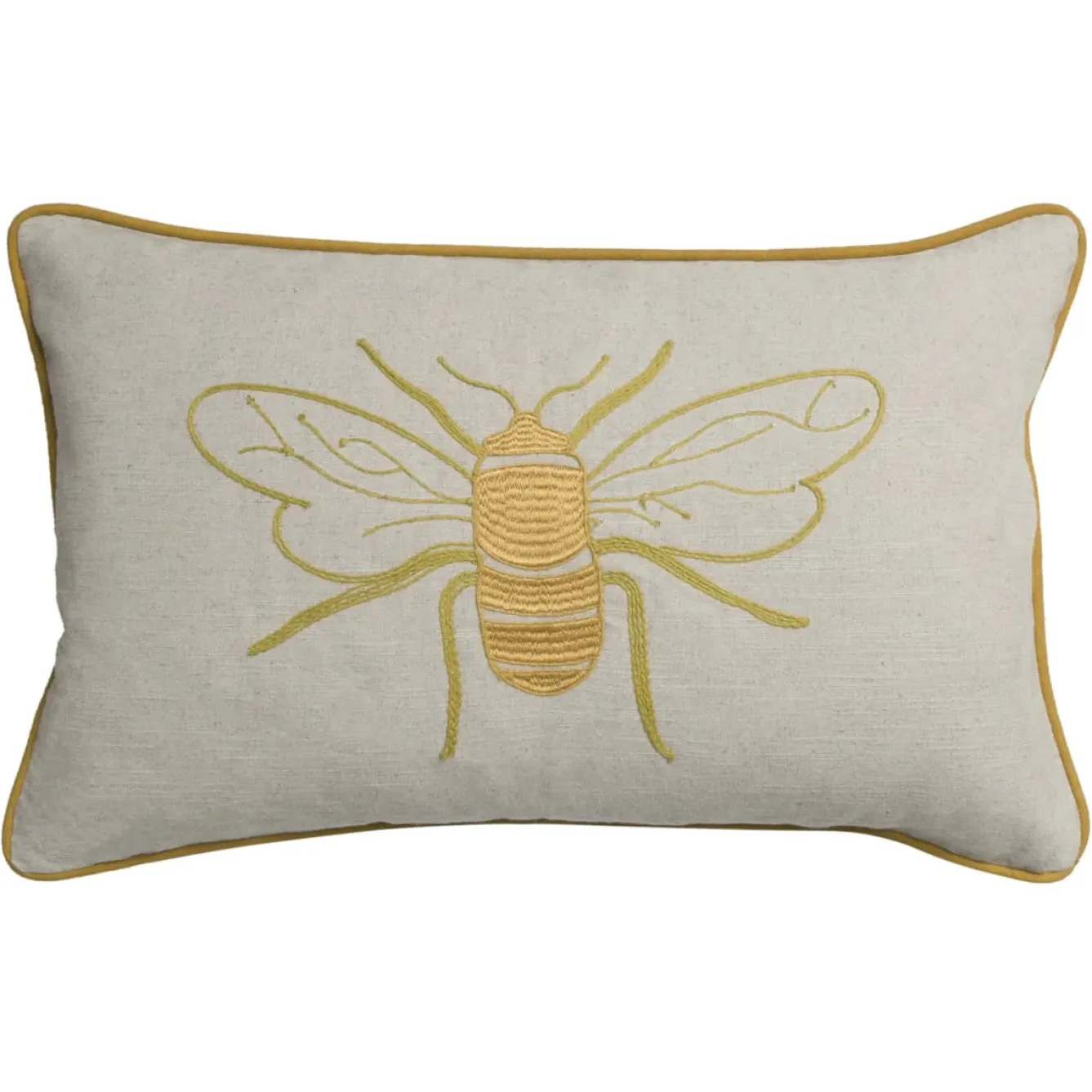 Sophie Allport Embroidered Bees Linen Blend Pillow- Pillows & Throws