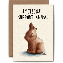 Bewilderbeest Emotional Support Animal Greetings Card- Greeting Cards