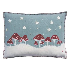 Jan Constantine Enchanted Mushroom Pillow - Duck Egg Blue- Seasonal Decor|Pillows & Throws