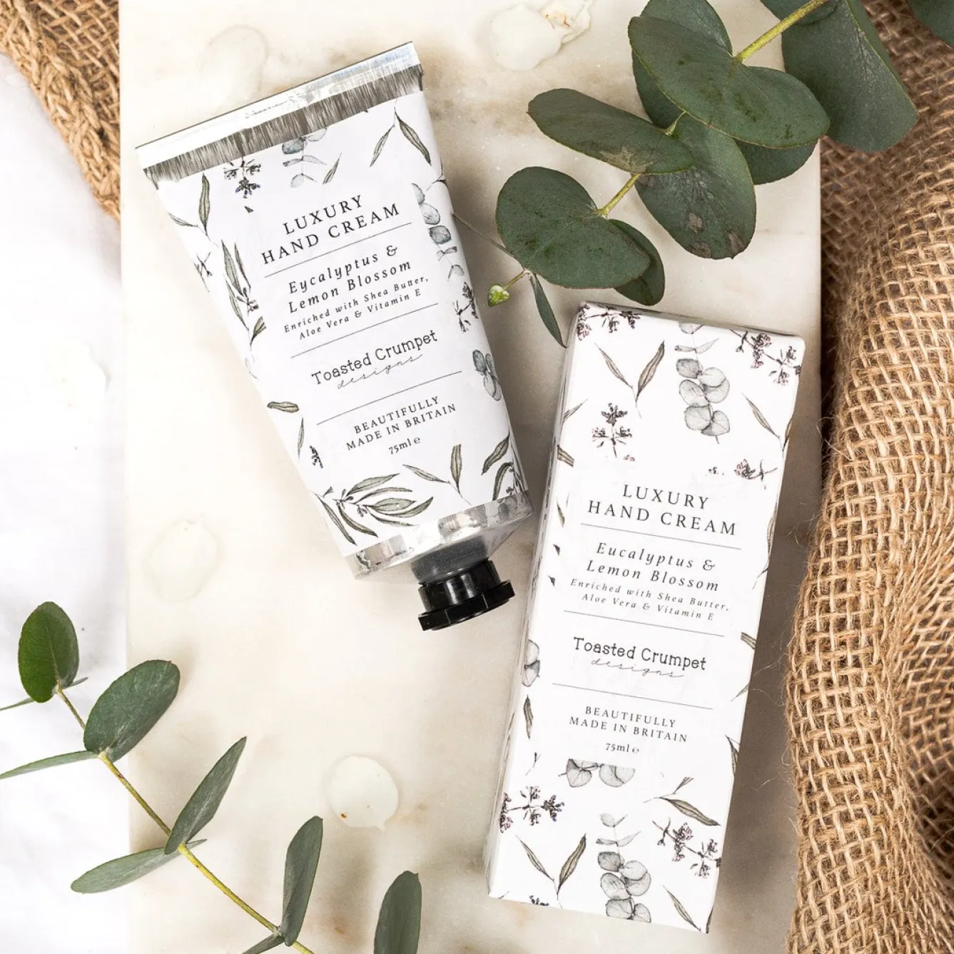 Toasted Crumpet Eucalyptus and Lemon Blossom Luxury Hand Cream 75ml- Soaps & Lotions