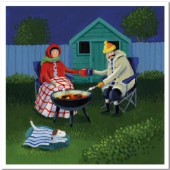 Emma Ball Evening Firepit Greetings Card- Greeting Cards