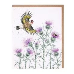 Wrendale Designs 'Feathers and Thistles' Gold Finch Greetings Card- Greeting Cards|Children
