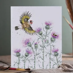 Wrendale Designs 'Feathers and Thistles' Gold Finch Greetings Card- Greeting Cards|Children