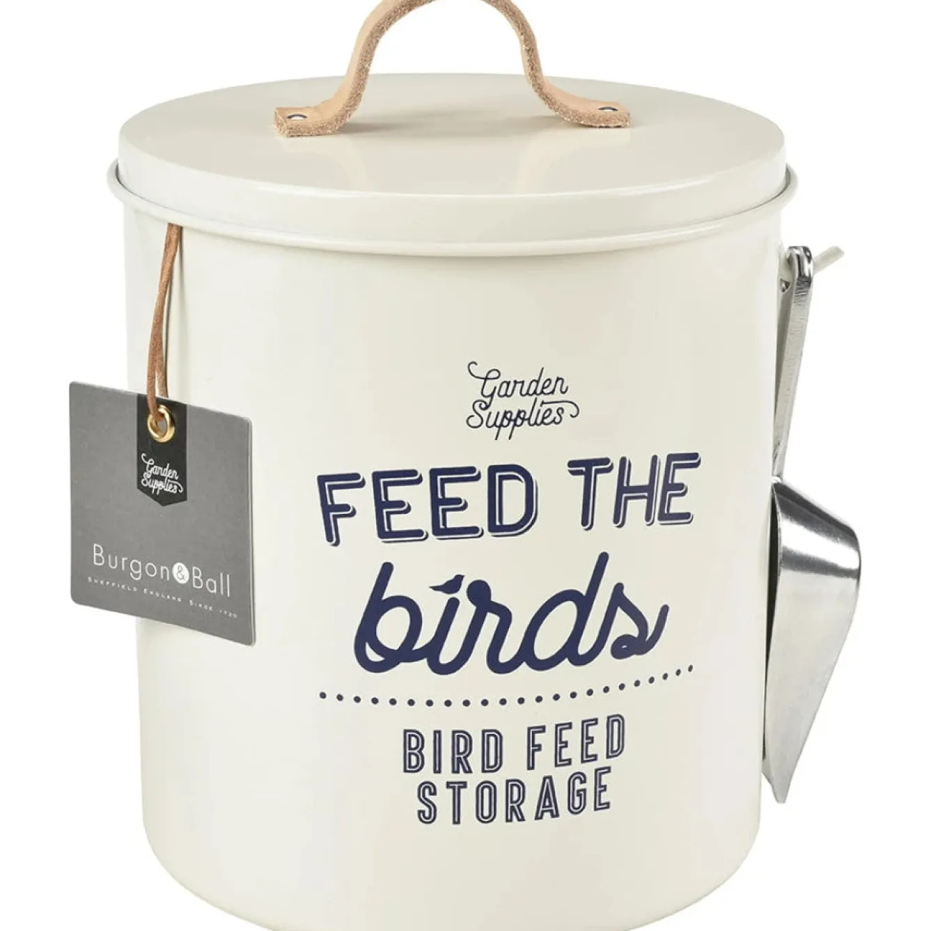 Burgon & Ball 'Feed the Birds' Bird Feed Tin in Stone- Gardening