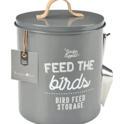 Burgon & Ball 'Feed the Birds' Bird Feed Tin in Charcoal- Gardening