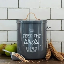 Burgon & Ball 'Feed the Birds' Bird Feed Tin in Charcoal- Gardening