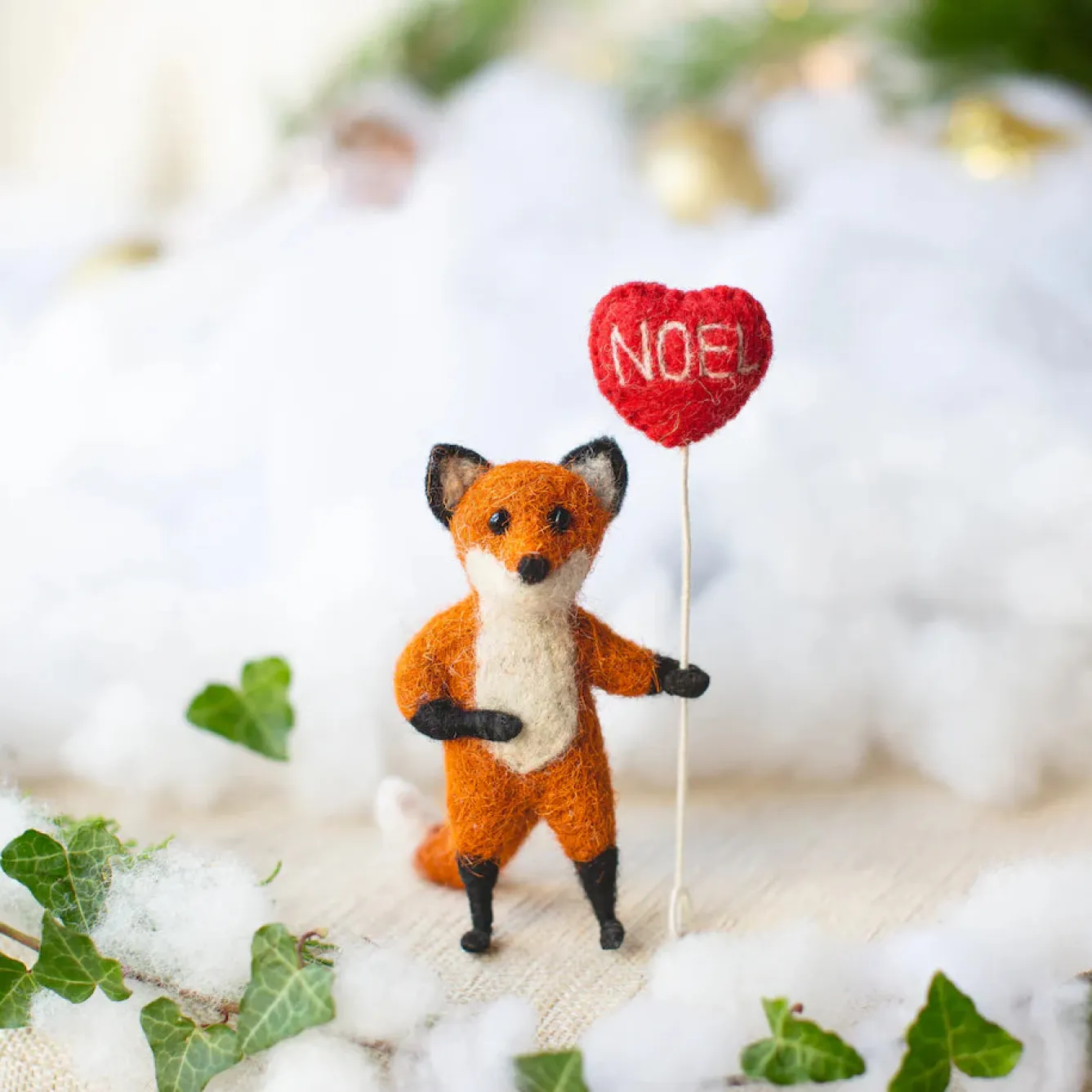 Sew Heart Felt Felix Fox Holding a Noel Balloon Felt Decoration- Seasonal Decor|Children