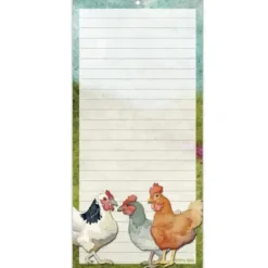 Emma Ball Felted Chickens Lined Magnetic Pad- Stationery