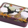 Emma Ball Felted Puffins Mini Slider Tin- Storage