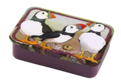 Emma Ball Felted Puffins Mini Slider Tin- Storage