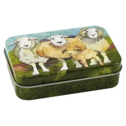 Emma Ball Felted Sheep Hinged Small Rectangular Tin- Storage