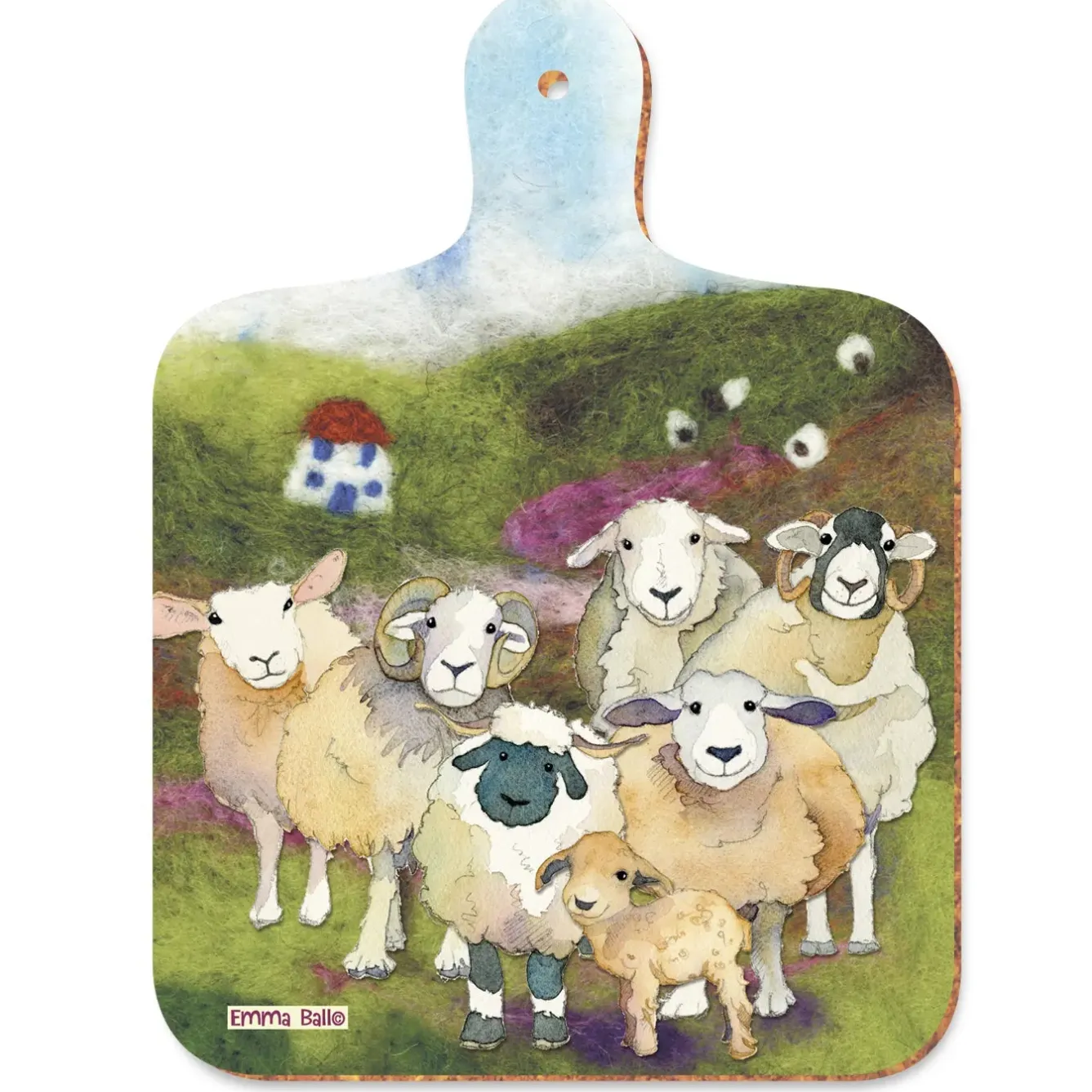 Emma Ball Felted Sheep Mini Chopping Board- Chopping Boards