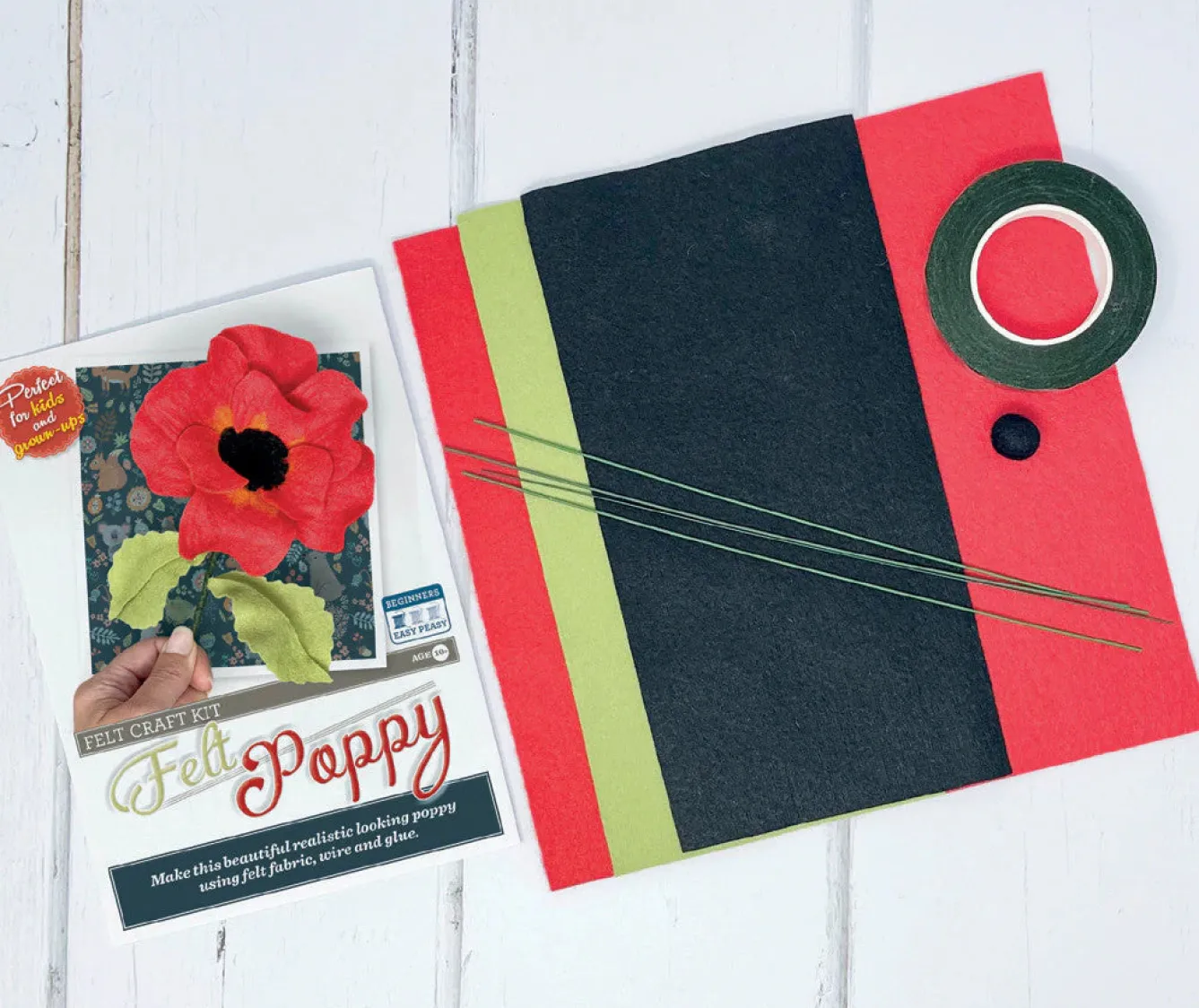 The Crafty Kit Co. Felt Poppy Craft Kit- Crafts
