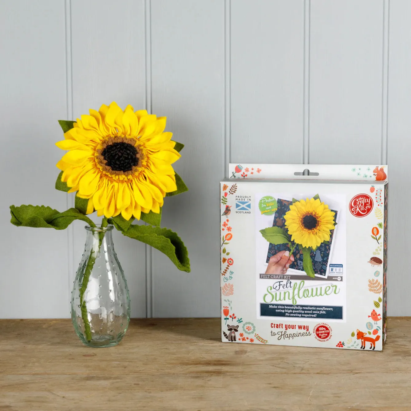 The Crafty Kit Co. Felt Sunflower Craft Kit- Crafts