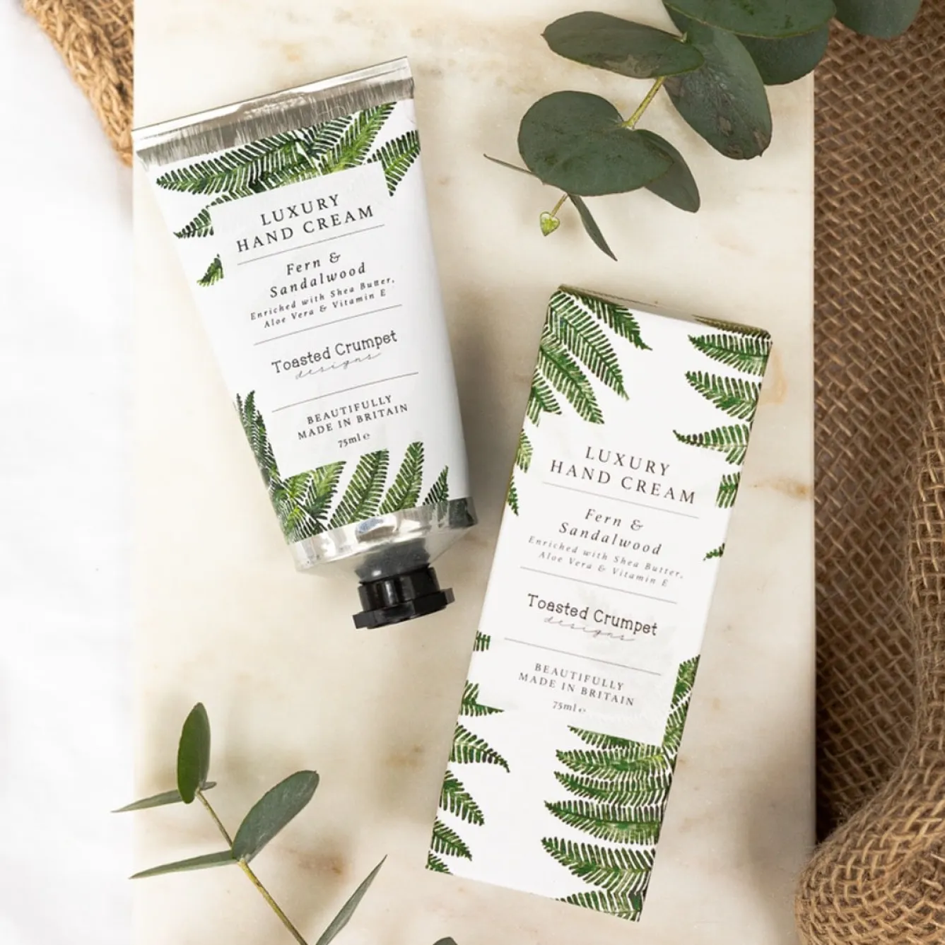 Toasted Crumpet Fern & Sandlewood Luxury Hand Cream 75ml- Soaps & Lotions