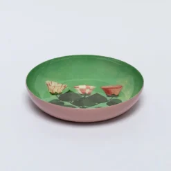 Roomytown Festival of Flowers Round Enamel Printed Tray- Trays|Stationery