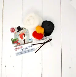 The Crafty Kit Co. Festive Snowman Needle Felting Kit- Christmas|Crafts
