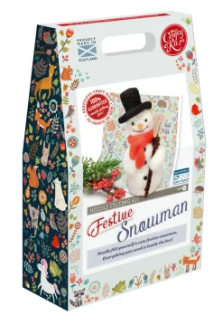 The Crafty Kit Co. Festive Snowman Needle Felting Kit- Christmas|Crafts