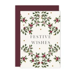 Catherine Lewis Festive Wishes - 'Merry Nouveau' Card- Christmas Cards|Christmas