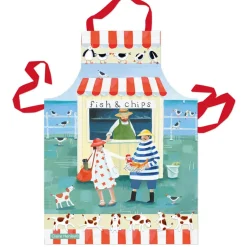 Emma Ball Fish & Chips Cotton Apron- Aprons