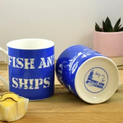 Port & Lemon Fish and Ships Bone China Mug- Seaside|Blues