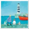 Emma Ball Fishing at the Lighthouse Greetings Card- Greeting Cards