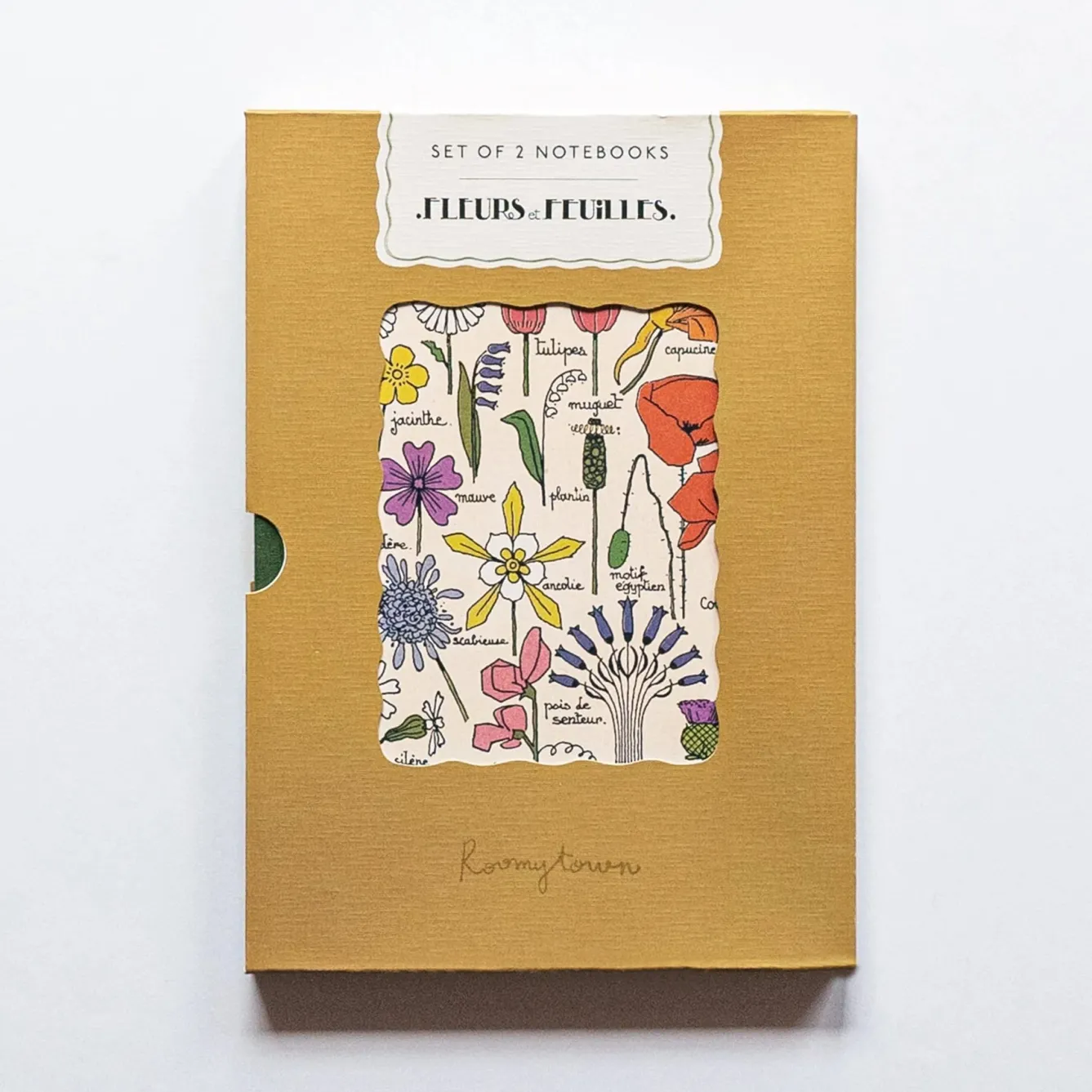 Roomytown Fleur et Feuilles Set of 2 Notebooks- Stationery
