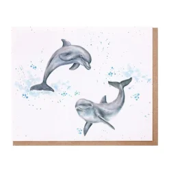 Wrendale Designs 'Flippin Around' Dolphin Greetings Card- Greeting Cards|Children