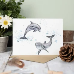 Wrendale Designs 'Flippin Around' Dolphin Greetings Card- Greeting Cards|Children