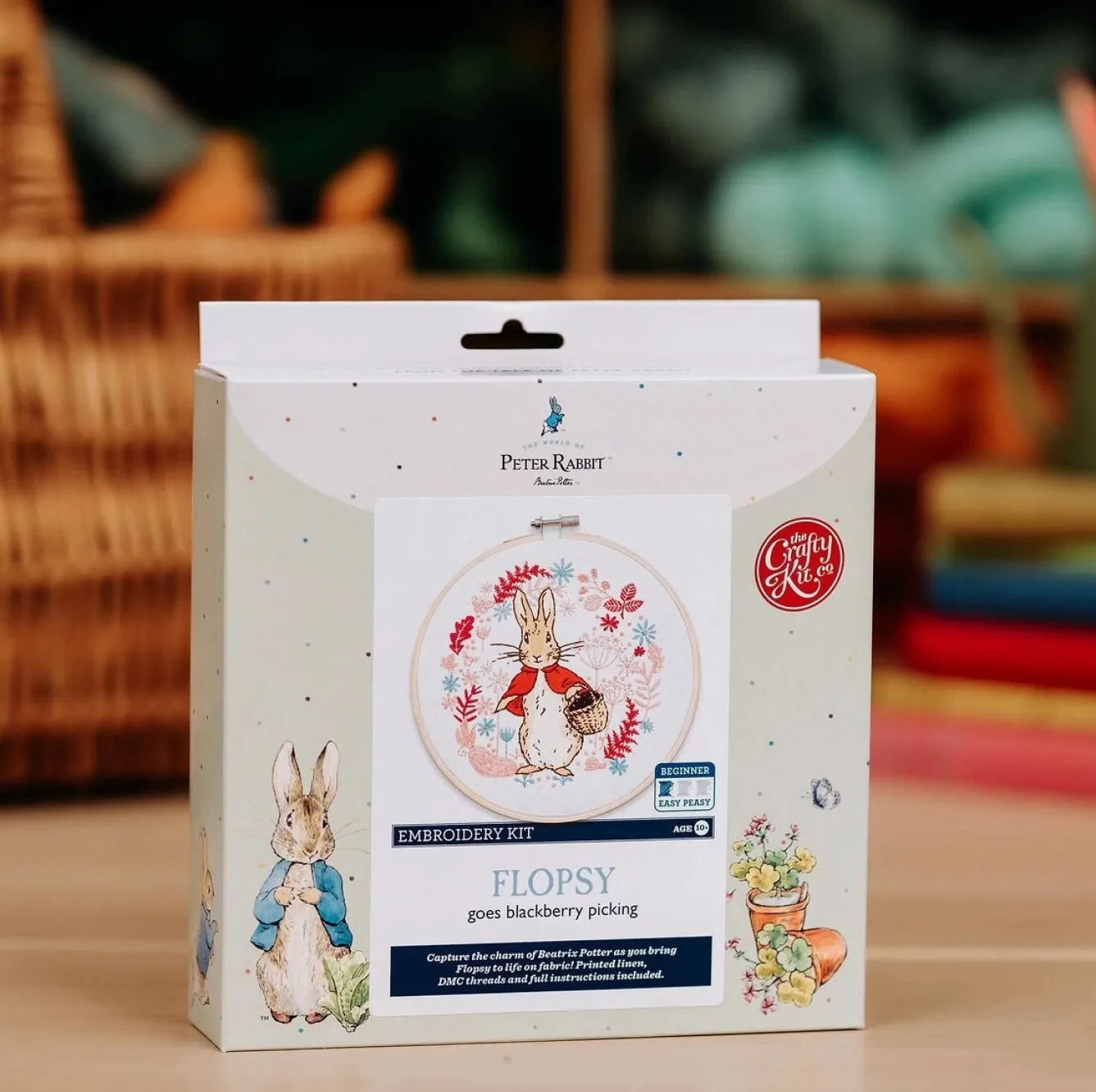 The Crafty Kit Co. Flopsy Goes Blackberry Picking Embroidery Kit- Crafts|Children