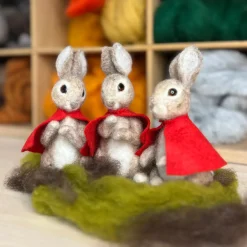 The Crafty Kit Co. Flopsy Mopsy & Cotton-tail Needle Felting Craft Kit- Crafts|Children
