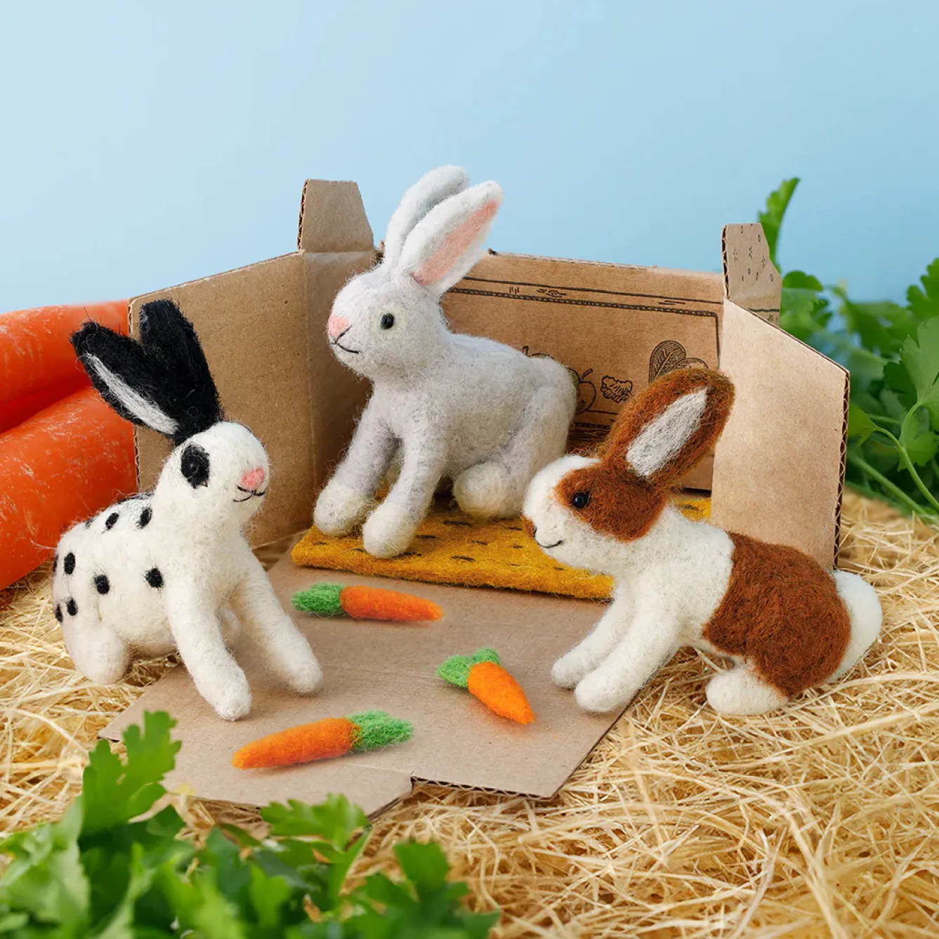 Sew Heart Felt Flopsy Rabbit with Carrot Nibbles- Children