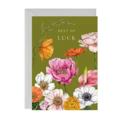 Catherine Lewis Floral Brights - Best of Luck card- Greeting Cards