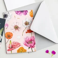 Catherine Lewis Floral Brights - Pink - card- Greeting Cards