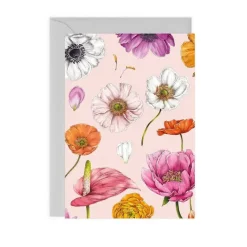 Catherine Lewis Floral Brights - Pink - card- Greeting Cards