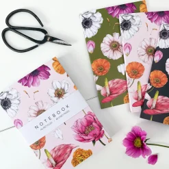 Catherine Lewis Floral Brights - Set of 3 A6 Notebooks- Stationery