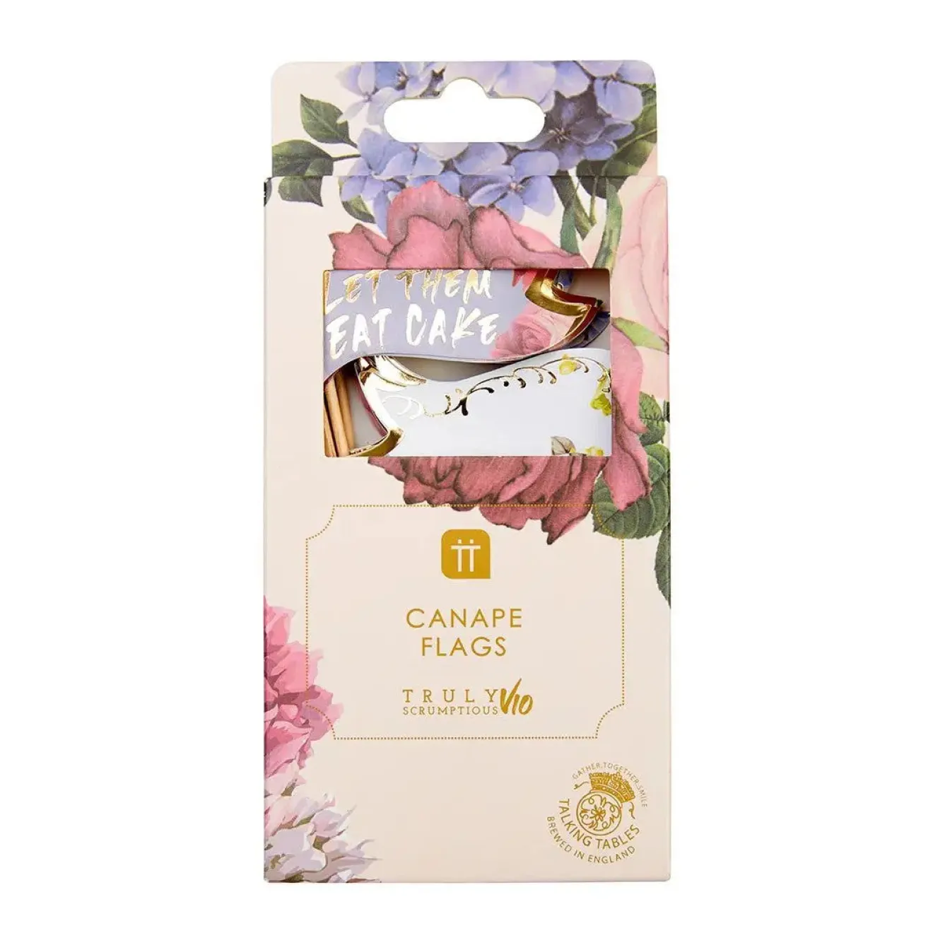 Talking Tables Floral Cocktail Stick Food Flags - 24 pack- Picnic|Serving Plates & Boards