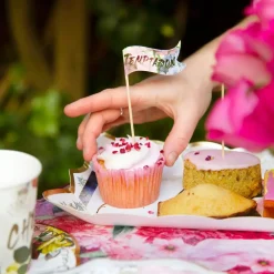 Talking Tables Floral Cocktail Stick Food Flags - 24 pack- Picnic|Serving Plates & Boards