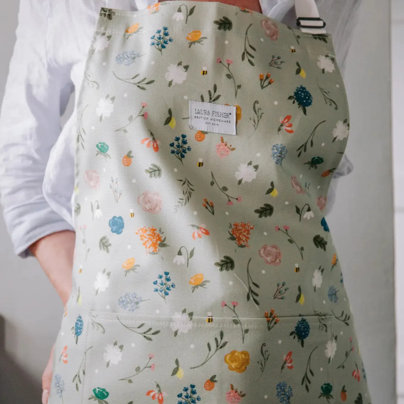 Laura Fisher Floral Meadow Apron- Aprons