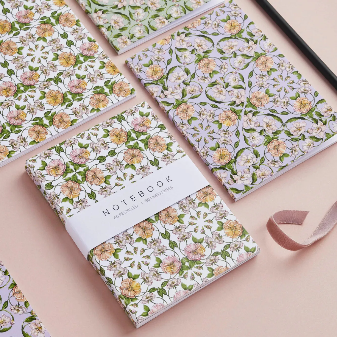 Catherine Lewis Flora Nouveau - Set of 3 A6 Notebooks- Stationery