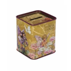 Elite Tins Flower Fairies Square Tin Money Box- Novelty|Children
