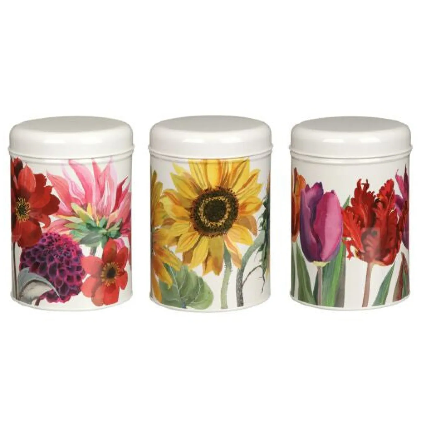 Emma Bridgewater Flowers Set of 3 Round Caddies- Storage Caddies|Storage